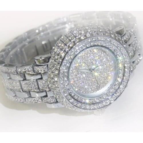 2019 Luxury Crystal watch stainless steel strap Quartz Watch Rhinestone Women Watches Clock female Ladies Dress Wristwatch