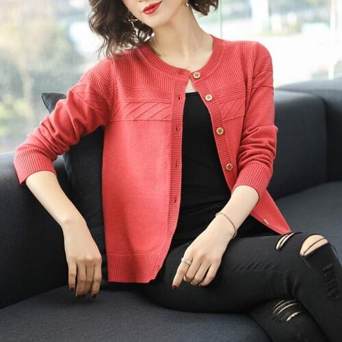 2021 new spring knitted cardigan jacket female Korean loose spring and autumn sweater oversized cardigan