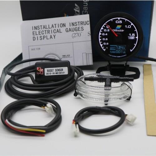 62mm 7 Colors Light LCD Display Car Styling Auto Turbo Boost Gauge oil temp GReddi Multi D/A Meter for Universal Car Accessories