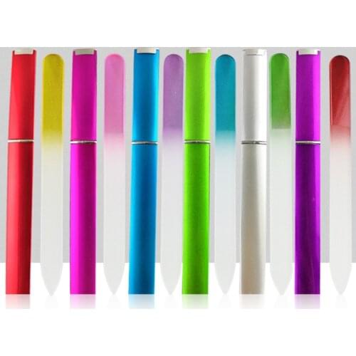 1Pc 6Colors Professional Nail Files Durable Buffing Grit Gradient Rainbow Glass Nail Art Accessories Sanding File Nail Art Tools
