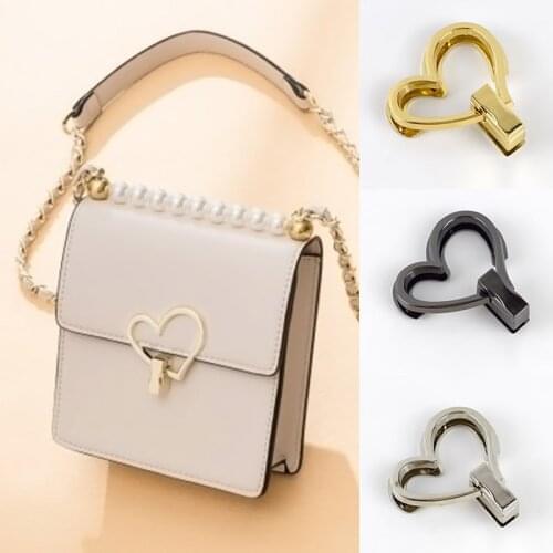 1pc Heart Shape Metal Bag Lock Clasp Swivel Twist Turn Locks Buckles DIY Handbag Purse Hardware Clasps Closure Bags Replace