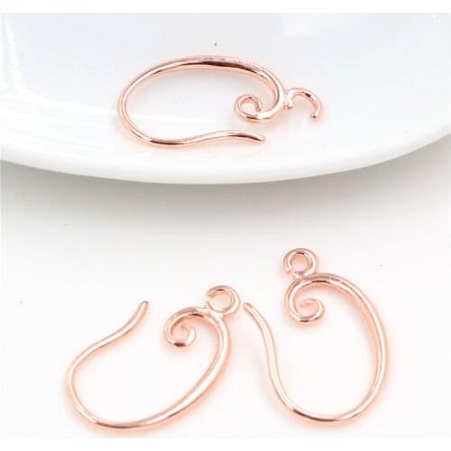 10pcs ( 5pair) 27x18mm Rose Gold Color Ear Hooks Earring Wires for Handmade Women Fashion Jewelry Earrings (L2-19)