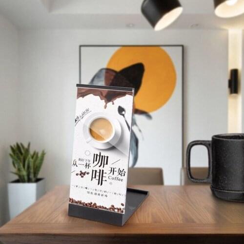 120*55mm Aluminum l Shaped Table Number Card Holder Display Stand Menu Card Sign Holder Ad Photo Frame Display Racks