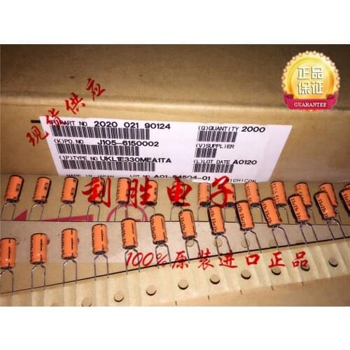 30PCS/50PCS 33UF 25V Japan NICHICON Capacitor 25V33UF 6*11 KL Low Leakage Orange free shipping