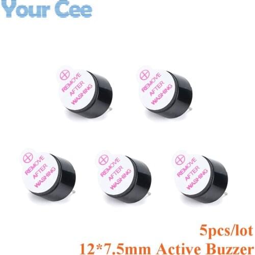 5pcs 3V/3.3V Electromagnetic Active Buzzer Alarm 12*7.5mm Integrated