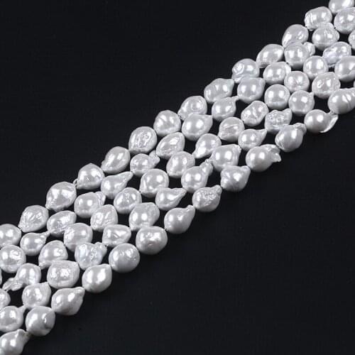 10-12mm White Paint Coated Bead Natural Round Edison Pearl For Jewelry Making