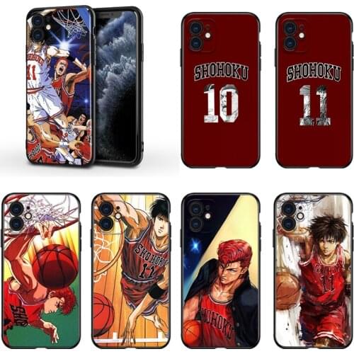 Anime Comics Slam dunk For Apple iPhone 13 12 11 Mini XS XR X Pro MAX SE 2020 8 7 6 5 5S Plus Black Silicone Phone Case