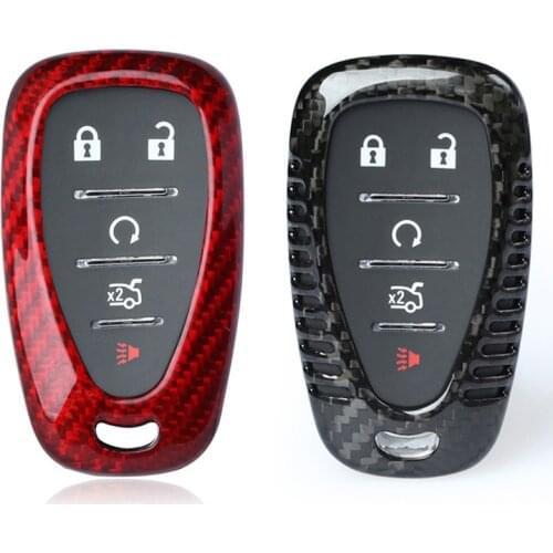 Carbon Fiber Car Remote Key Case Fob Shell Cover for Chevrolet Camaro Cruze Volt Spark Bolt Malibu Trax Sonic 2016 2017 2018