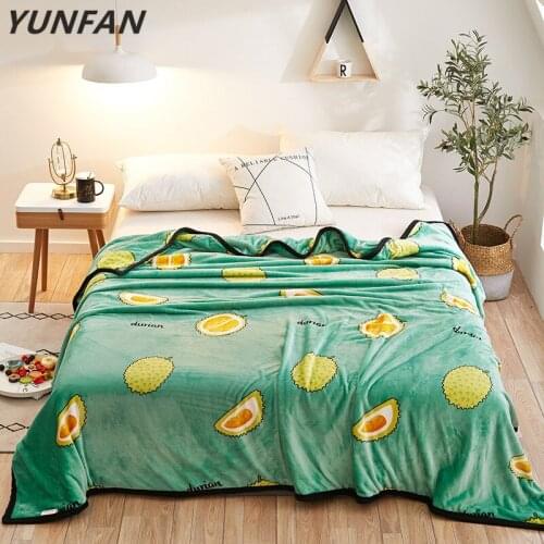 Fruits blankets quilts twin full queen adult green blankets cartoon soft Throw Flannel blankets on Bed/car/sofa kids blankets