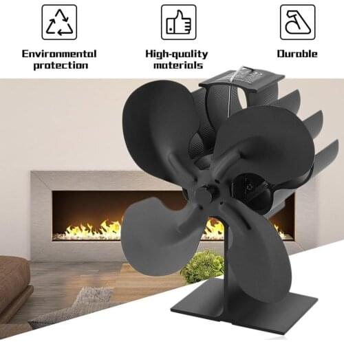 Hot Fireplace 4 Blade Heat Powered Stove Fan komin Log Wood Burner Eco Friendly Quiet Fan Home Efficient Heat Distribution