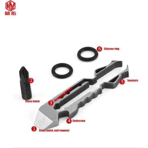 Stainless Steel EDC Tool 1pc Outdoor Survival Tool Portable Multifunction Bottle Opener Multifunction Hex Screw Wrench