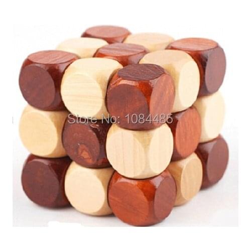 Classic Wooden Cube Snake Puzzles for Adults and Kids Size 6*6*6 cm