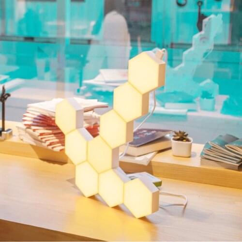 2019 New LED Quantum Lamp 5V DIY LED Night Light Creative Geometry Assembly Smart APP Control With Amazon Alexa Smart Lamp