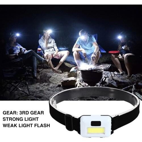 Mini COB LED Headlamp 3 Modes Waterproof Headlight Head Flashlight Torch Lanterna For Outdoor Camping Night Fishing