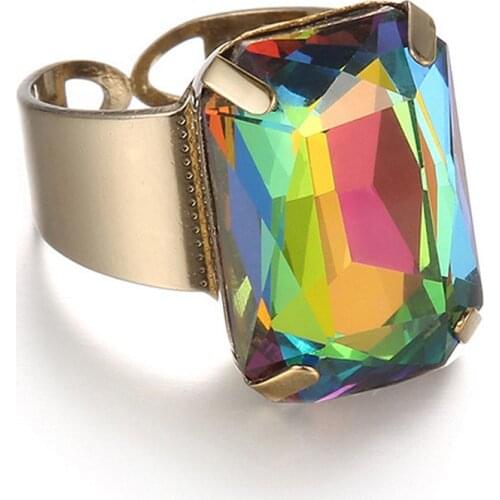 F.I.N.S Minimalist Rings for Women 13 Colors Geometric Crystal Ring Adjustable Anillos Mujer Wedding Rings Bts Acessorios