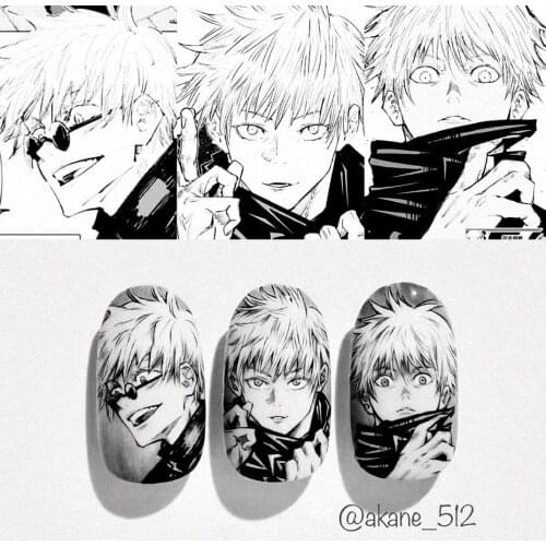 TSC-190 Jujutsu Kaisen 3d Nail Art Stickers Decal Slider Template Diy Nail Tool Decorations