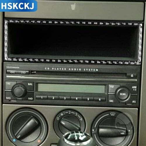 For Volkswagen VW Golf 4 MK4 Multiple Colors Carbon Fiber Stickers Interior Radio Display Frame Control Panel Car Accessories