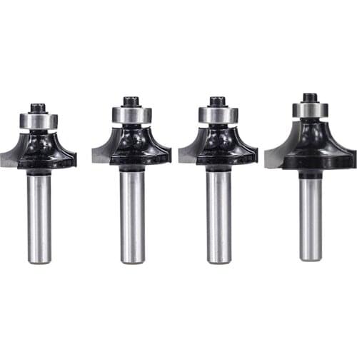 Round corner on router bit 8mm shank bearing guide carbide milling cutter end mill tools