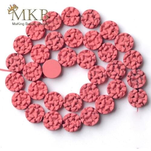 Natural 8mm Rose Red Hematite Stone Matte Rubber Round Beads For Jewelry Making Spacer Loose Beads Diy Bracelet Jewellery 15"