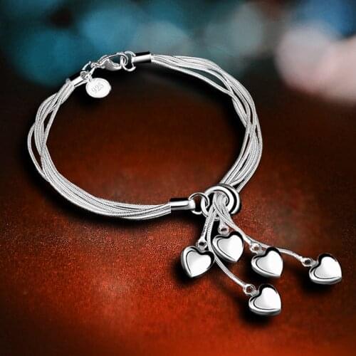 New Fashion 925 Sterling Silver Charming Bracelets For Women Trendy Elegant Wedding Party Jewelry Accessories