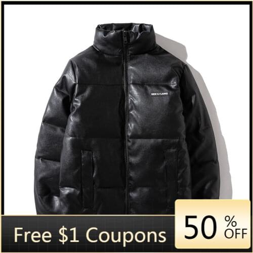 2020 New Autumn Winter Short Bread Clothes Korean Loose Cotton jacket Lovers PU Leather Jacket Down Padded Jacket Men and Women