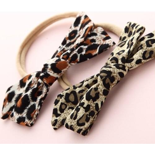 Print Flower Hair Bow Nylon Headbands For Girls Elastic Hair bands Newborn Head Wrap Headwear Toddler Baby Hair Accessories New