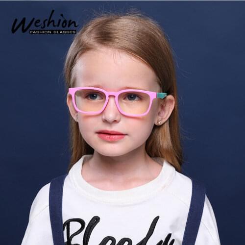 Anti Blue Light Blocking Glasses Frame Kids Reflective Clear Lenses Computer Children Boy Girls Square Eyeglasses 2019 UV400 New