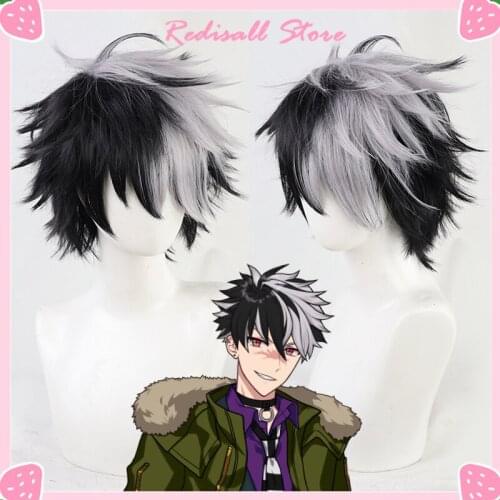 Promise of Wizard Bradley Wig Cosplay Black Mixed Grey Gray Short Synthetic Hair Heat Resistant Halloween Free Wig Cap Adult