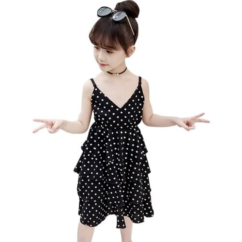 Big Girl Dresses Dot Pattern Girl Child Dress Tiered Children Party Dresses Summer Childrens Costumes For Girls