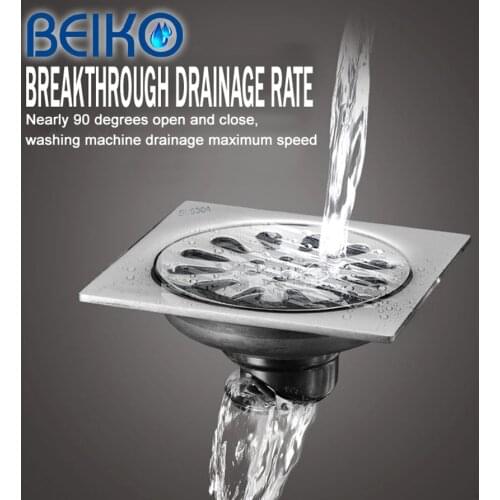 High-quality Stainless steel durable Floor Drain For Kitchen Bathroom Universal Square Floor Waste Grates Bathroom Shower Drain