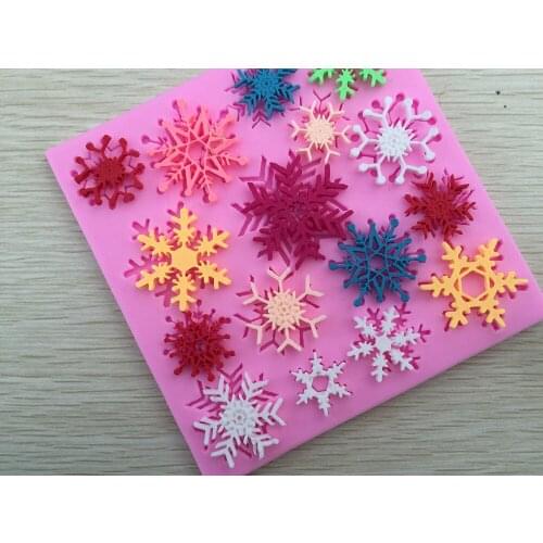 Aouke Snowflake Shape Silicone Mold DIY Epoxy Resin Christmas Snowflake Decoration Cake Baking Jewelry Snowflake Silicone Mold