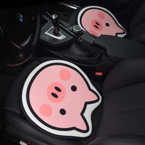 Cute Cartoon Pig Car Seat Cushion Summer Linen Auto Front Back Sit Protector Covers For Car Girls Accessories Universal Size
