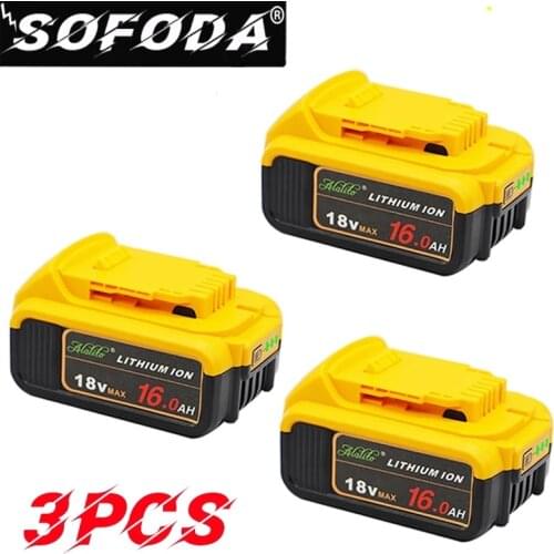 3pcsALTO 18V 16.0Ah MAX XR Battery power tool Replacement for DeWalt DCB184 DCB181 DCB182 DCB200 20V 8A 18Volt 18 v Battery