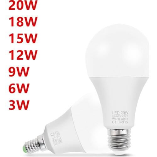 10PCS LED lamp E14 E27 AC 220V LED bulb Light LED Spotlight Table lamp 3W 6W 9W 12W 15W 18W 20W