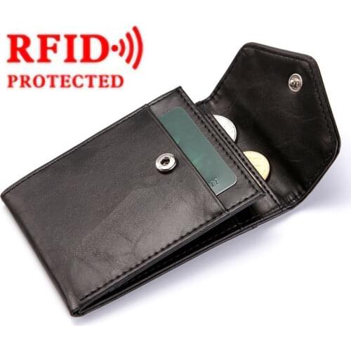 Fashion RFID Wallet Women Men Mini Ultrathin Leather Wallet Slim Wallet Coins Purse Credit ID & Card Holders Card Cases