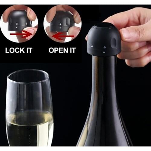 3pcs Wine Stoppers Vacuum Red Wine Beer Champagne Cap Silicone Sealed Leak-proof cork for champagne Bar Tool