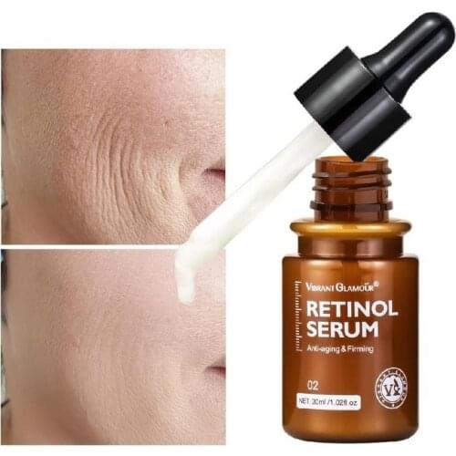 VIBRANT GLAMOUR Retinol Face Serum Moisturizing Whitening Firming Fade Fine Lines Anti-wrinkle Anti-aging Skin Care Essence Oil