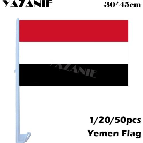 YAZANIE 30*45cm 1/20/50pcs Yemen Window Car Flags and Banners World Countries Decorative Outdoor Flags Flying Custom Flag