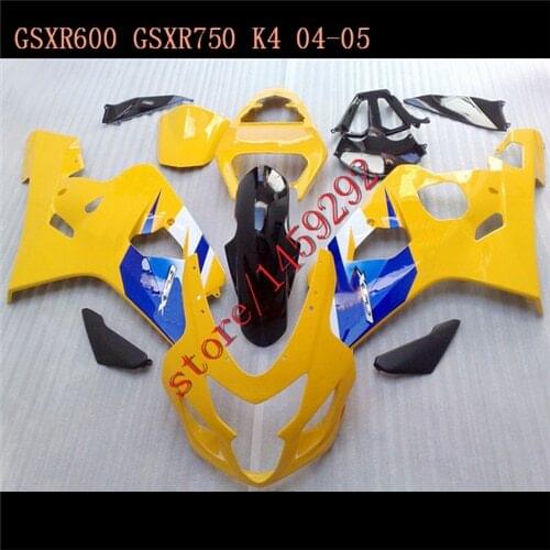 Yellow/Blue for GSXR600 GSXR750 K4 04 05 2004 2005 Fairing Kit GSXR600 750 04-05 mold GSXR 600 750 GSXR600 750 BBF