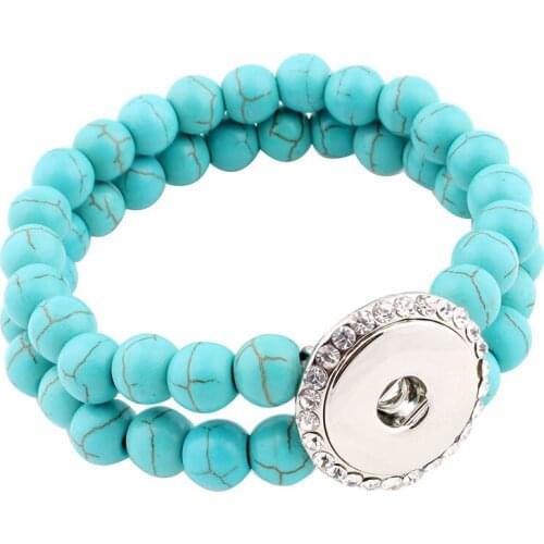 Unisex Europe and United States pearl double 18mm Snaps Buttons Fashion DIY Snaps Jewelry womens bracelets ZE093