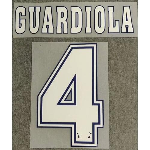Retro 96-97 GUARDIOLA Nameset Customize Any Name Number Printing Soccer Patch Badge