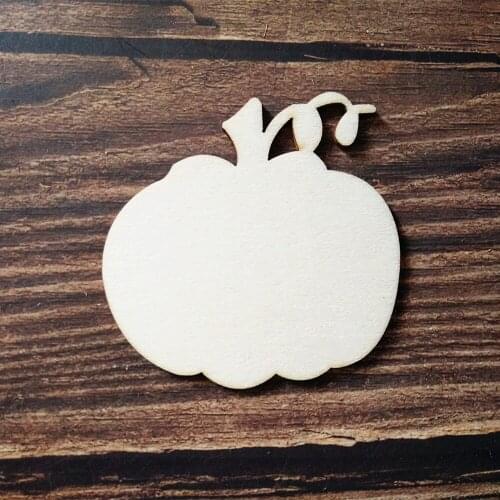 10pcs Halloween Wooden Pumpkin Shape Embellishment Wood DIY Tag Scrapbooking Art Craft Halloween Party Decoration Gift Tags