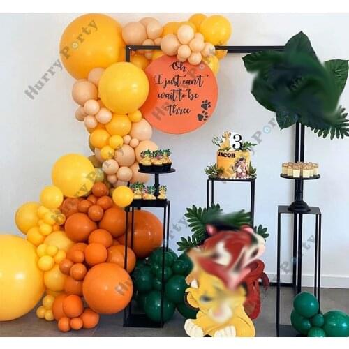 172pcs Yellow Balloons Garland Arch Birthday Party Wedding Decoration Orange Green Balloon Arch Kit Baby Shower Boy Home Decor