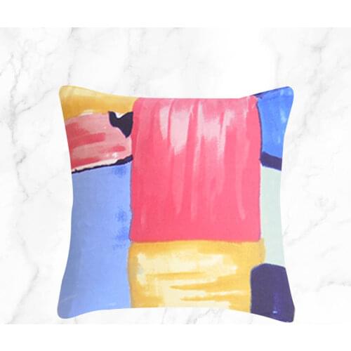 2 PCS Pillow Cases Printed Cushion Covers Elastic 45*45cm Matching Sofa Cover and Chair Cover