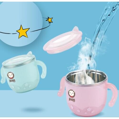 200ml Food Grade 304 Stainless Steel Thermos Cup for Baby Portable Handle Insulated Mug with Lid