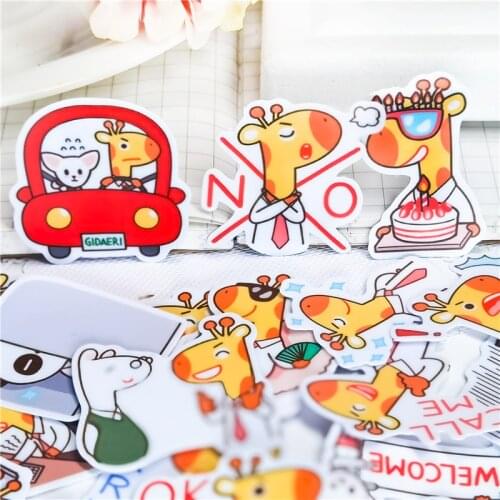 40PCS cute Work animals photo album Stickers Crafts And Scrapbooking stickers book Student label Decorative sticker kids toys