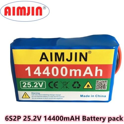 6s2p 25.2v 14.4Ah 18650 Lithium Battery Pack for 24V 14400mAH Electric Bicycle,electric Scooter, with BMS