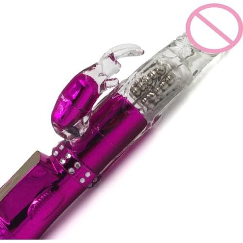 8-Frequency USB Rechargeable Thrusting Body Msaager Silicone Clit and G Spot Stimulator Thrust Rotation Dildo Vibrator for Women