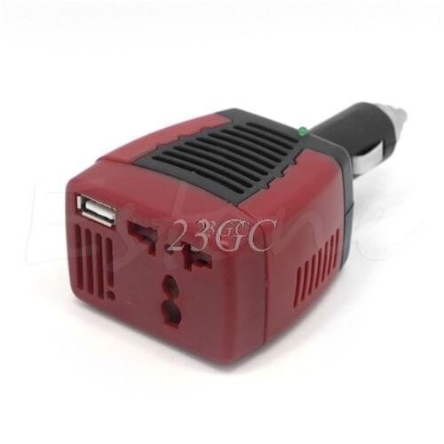 Car DC 12V to AC 220V 75W Power Inverter Adapter USB 5V O18