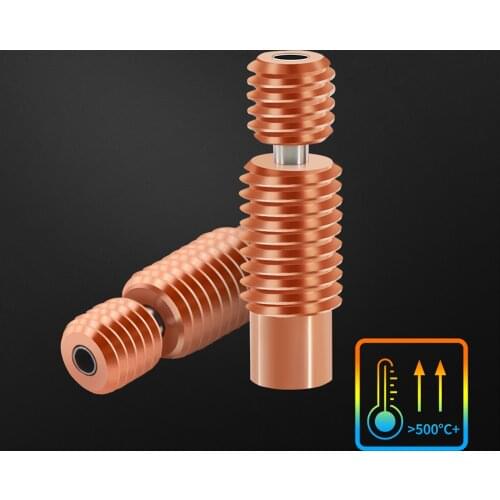 All-Metal NF V6-Crazy Heat Break Copper & Stainless Steel 3D Printer Parts Nozzle Throat For 1.75mm E3D V6 HOTEND Heater Block